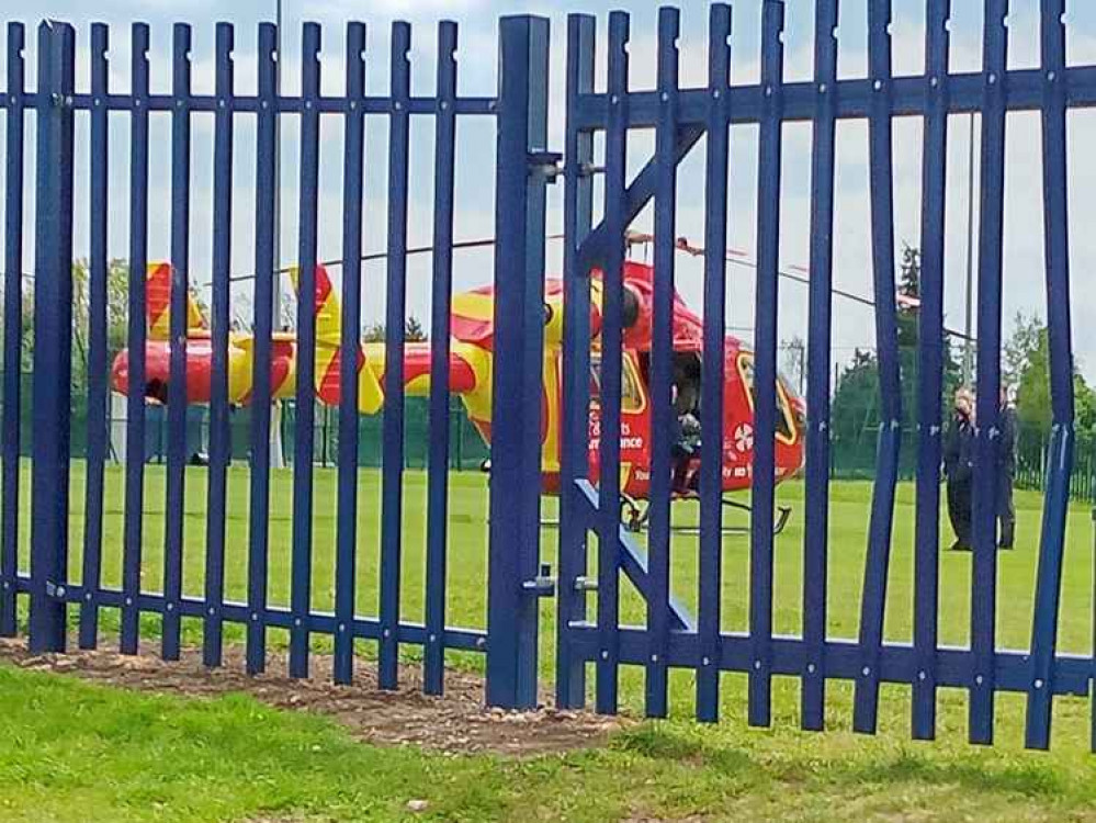 The landing of the air ambulance at Plume Academy is not connected with any incident at the school