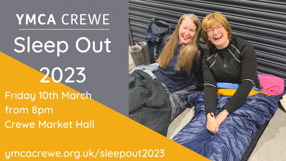 YMCA Crewe Sleep Out 2023 at Crewe Market Hall