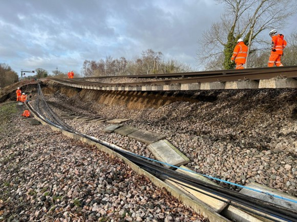 A landslide on the tracks at Hook, in Hampshire, is affecting services to London Warerloo