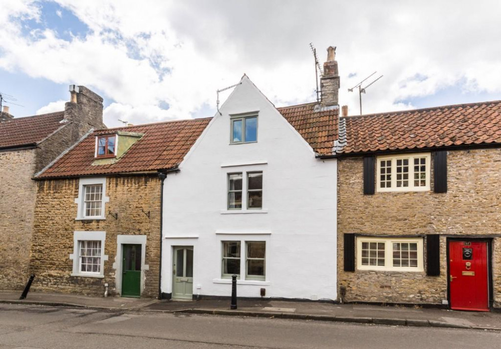 The home in Frome has three bedrooms plus a home office in the garden