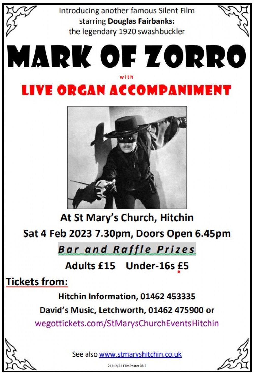 Silent Film Extravganza at St Mary's Church