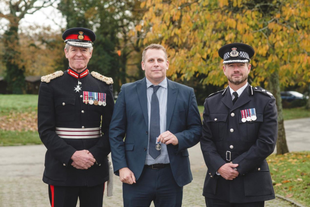 L to R: Colonel Edward Bolitho, DCI James Stock, DCC Jim Colwell (Devon and Cornwall Police)