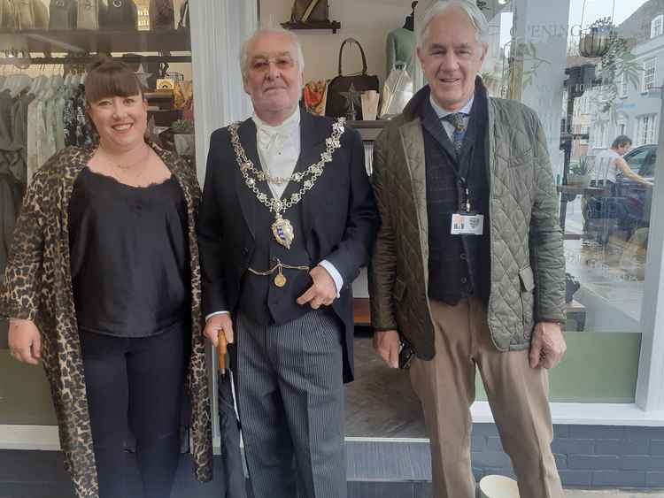 Allison with Mayor Ogg and Town Councillor Michael Pearlman