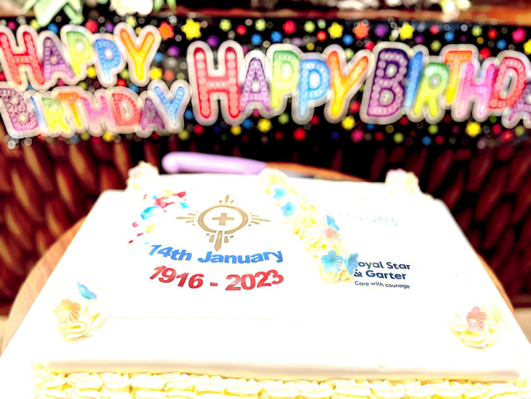 Royal Star & Garter's impressive birthday cake in the Surbiton Home (Credit: Royal Star & Garter)