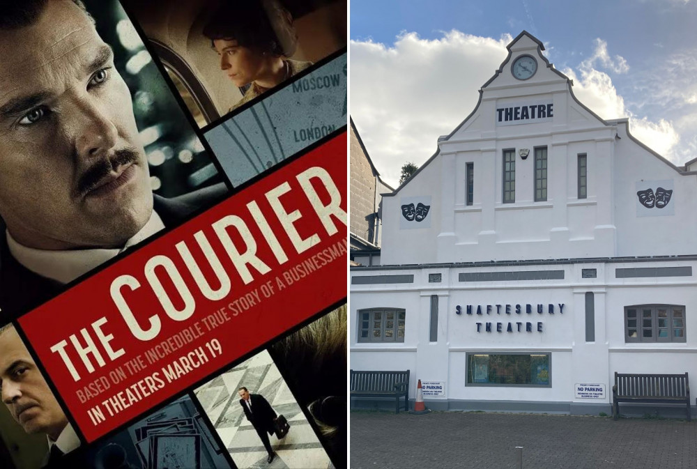 L: The Courier poster. R: Shaftesbury Theatre, Brunswick Place (Nub News/ Will Goddard)