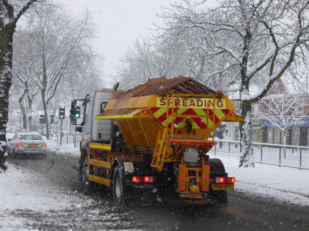 Hounslow Council confirm overnight gritting amidst Met Office yellow weather warning. Photo: Elliott Brown.