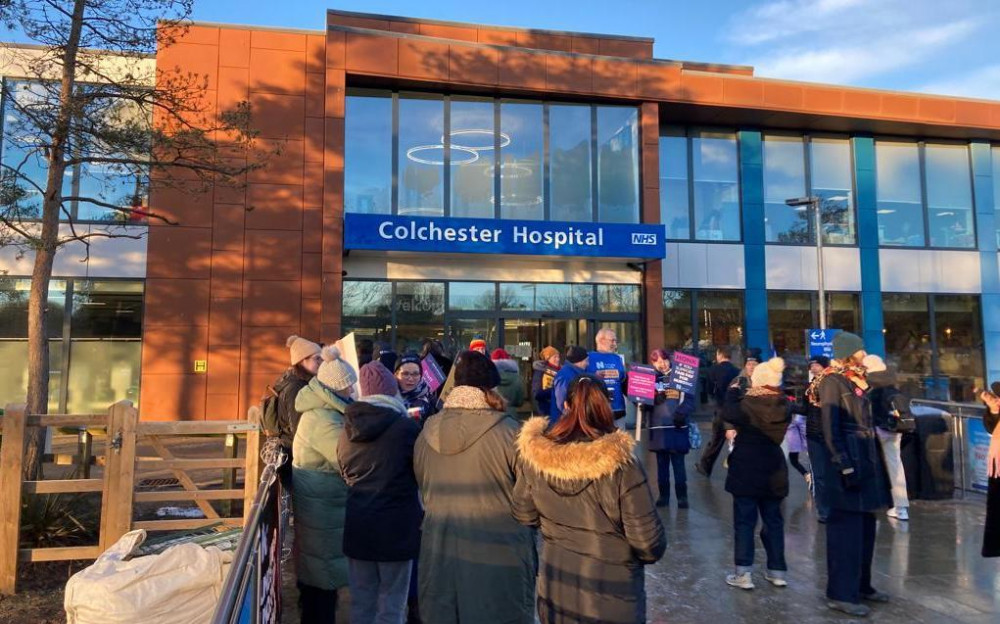 Picket line at Colchester Hospital Picket line at Colchester Hospital