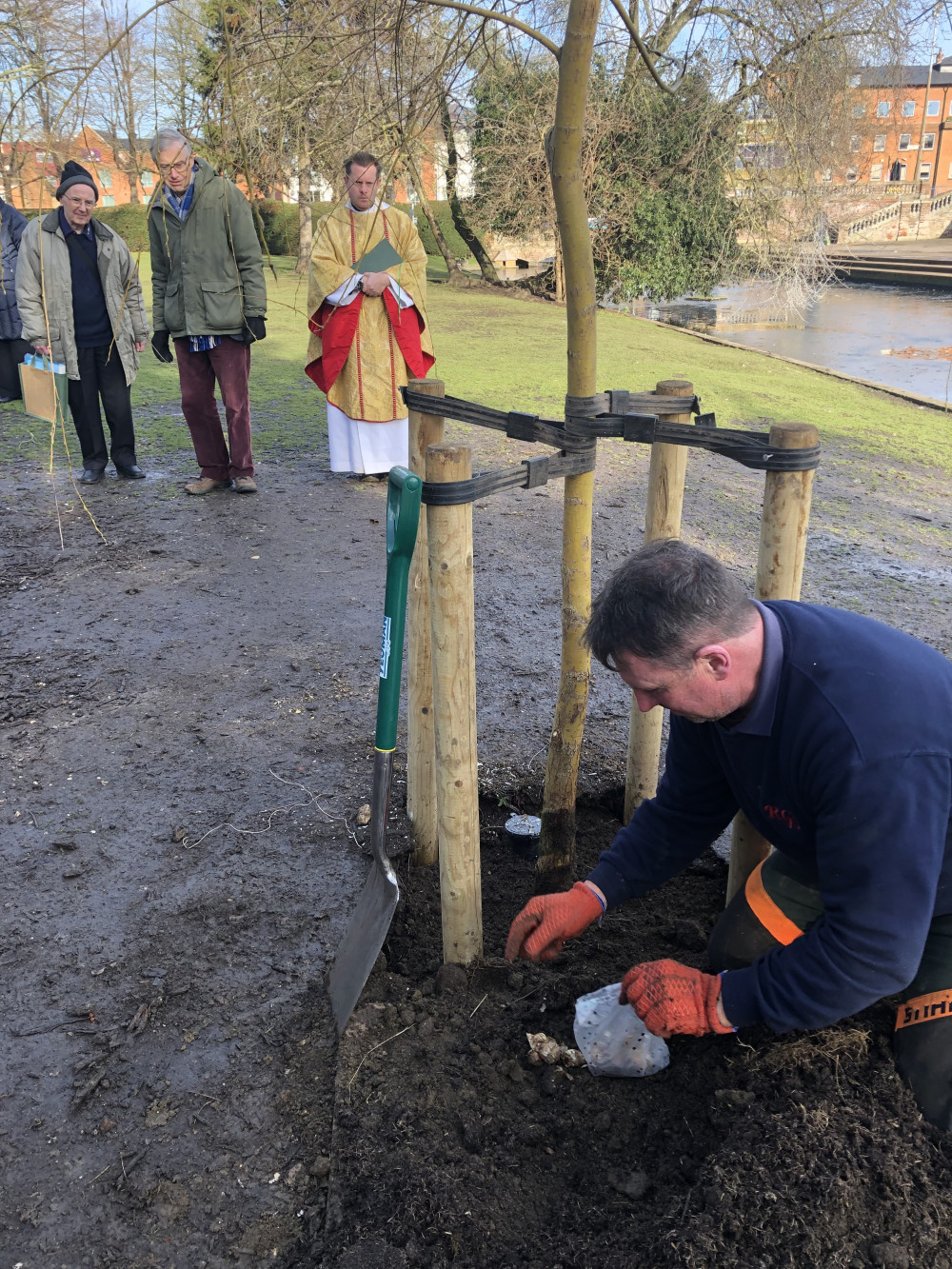 A replacement weeping willow has been planted in memory of a former Hitchin Girls' School pupil Leanne Sara Osbourn (nee Emery) was sadly died from cancer aged 40. CREDIT: St Mary's Church 