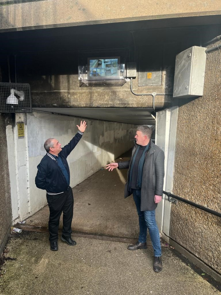 Cllr Shane Ralph (left) and Cllr Shane Hebb at the subway. 