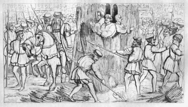 Abel's execution occurred at the same time as three Protestants were burned