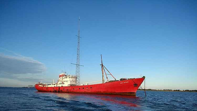 The Ross Revenge, one of the last ships laid up in the estuary