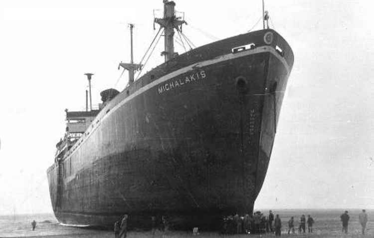 Michalakis aground at Mersea Island (Mersea Museum)