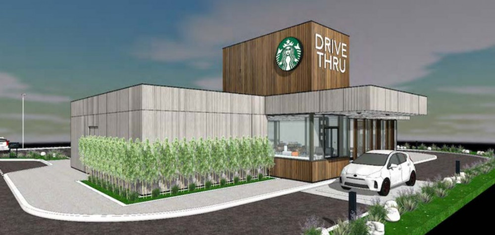 Planning permission granted for a new Starbucks. Proposed Letchworth Starbucks An artist\'s impression of a proposed new Starbucks drive-thru in Letchworth. Credit: HTC Architects 