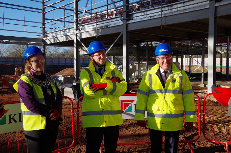 Kenilworth's MP and mayor and the leader of WDC were given a site tour and update on the progress being made in the multi-million-pound redevelopment of the town’s leisure facilities