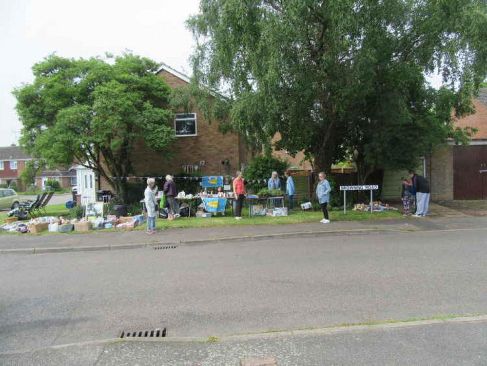 The charity sale in Browning Road