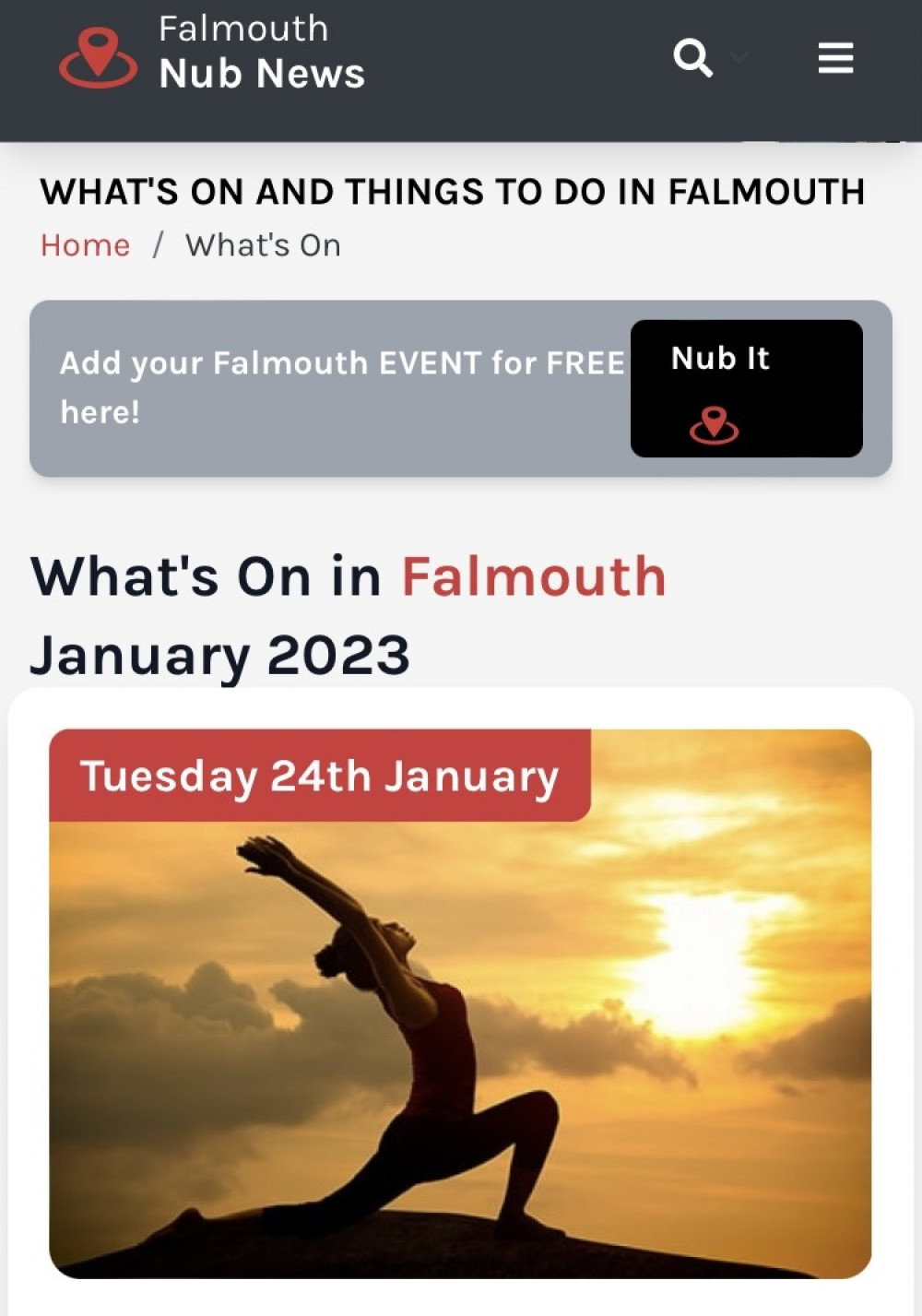 Share your events in Falmouth for free on our What's On page. 