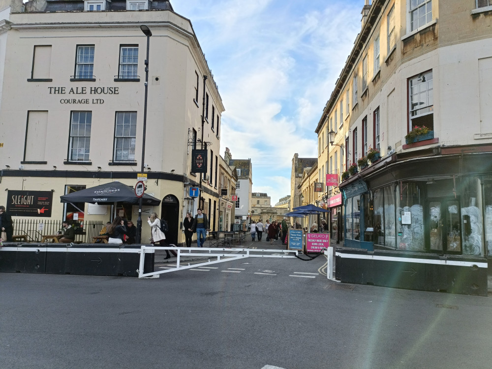 The city centre security zone barriers on York Street (Image: John Wimperis) - free to use for all BBC partners