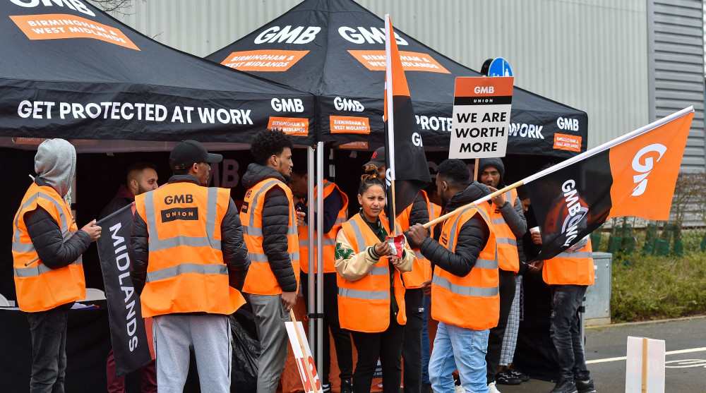 Workers standing on the picket line said they were struggling to support themselves during the cost of living crisis on their current wages (image via SWNS)