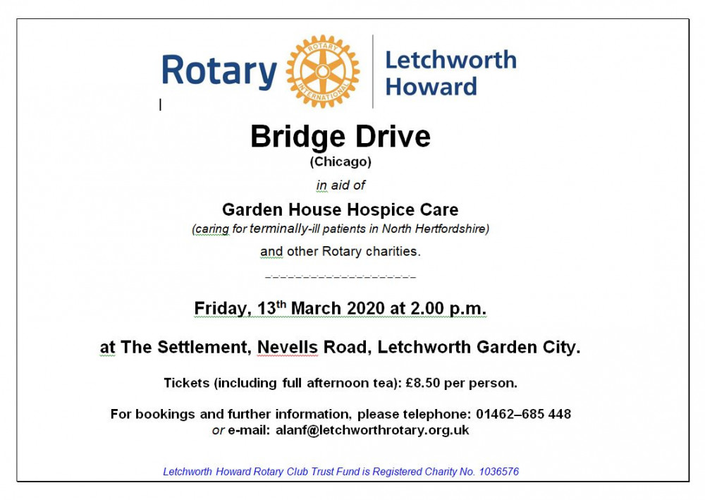 Bridge Drive in aid of Garden House Hospice