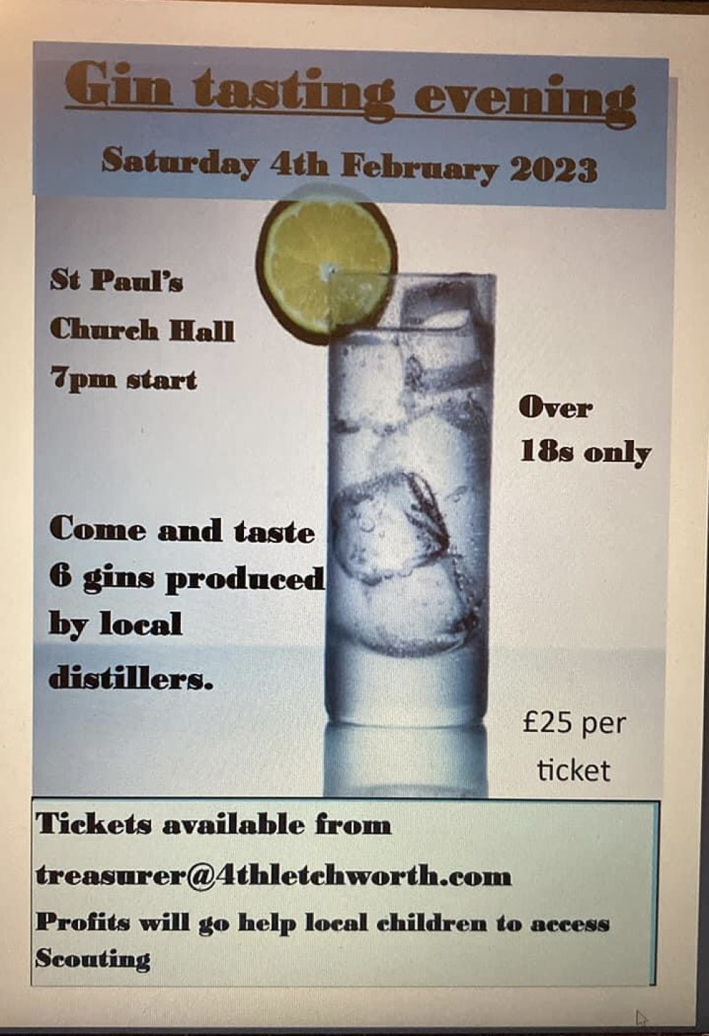 Fundraising Gin Night