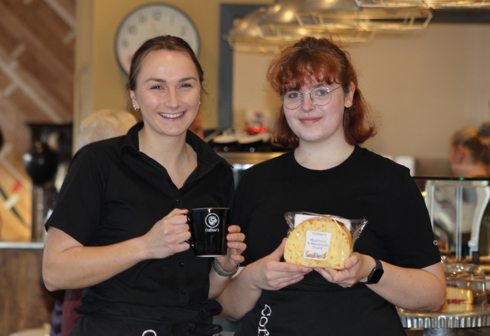 Lexie and Maya welcome you to Coffee#1 Macclesfield. (Image - Alexander Greensmith / Macclesfield Nub News)