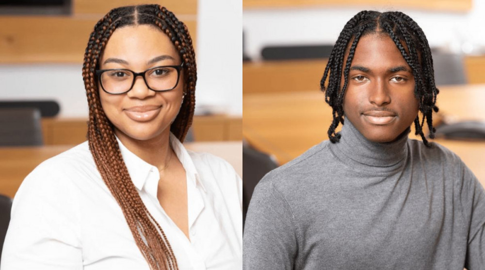 Kingston students Paris Ogunshakin and Deyjohn Mcpherson-Auguste (Credit: Kingston University)