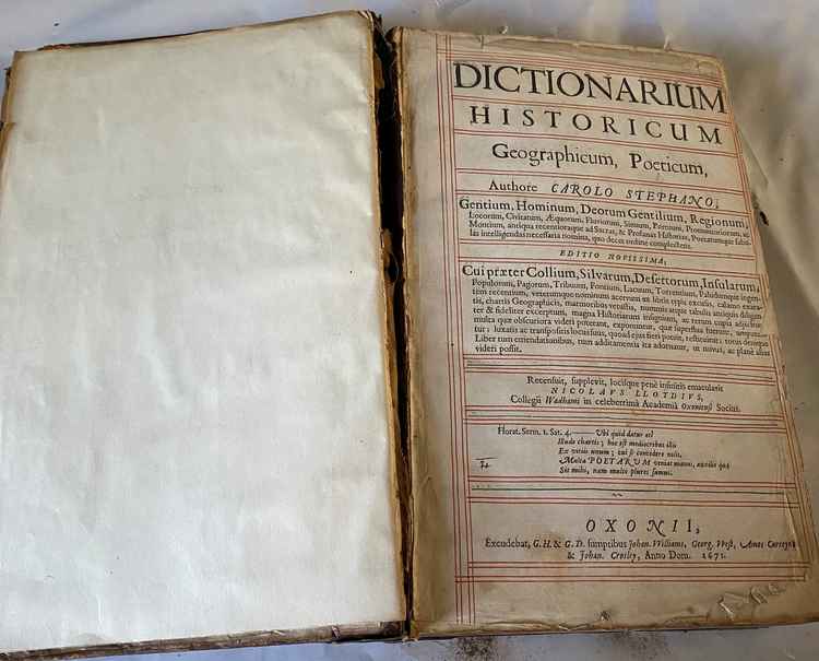 One of the books recovered during the works, dating to 1671