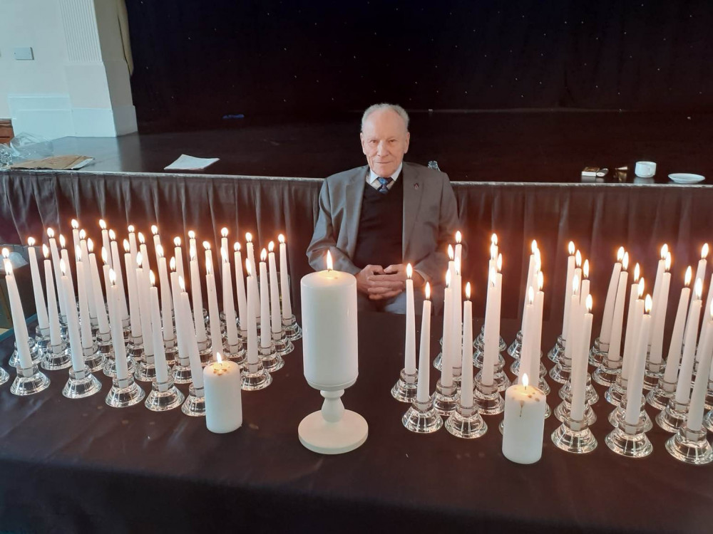 Nazi genocide survivor, Tomi Komoly BEM, at the Sandbach service. 