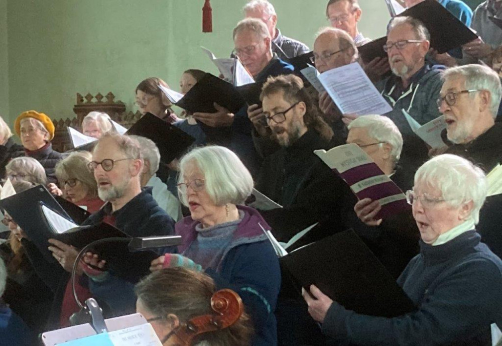 NES singers rehearsing for Saturday's concert