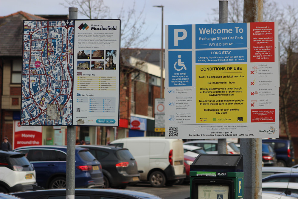 The Cheshire East Council-owned Exchange Street carpark in Macclesfield. (Image - Alexander Greensmith / Macclesfield Nub News)