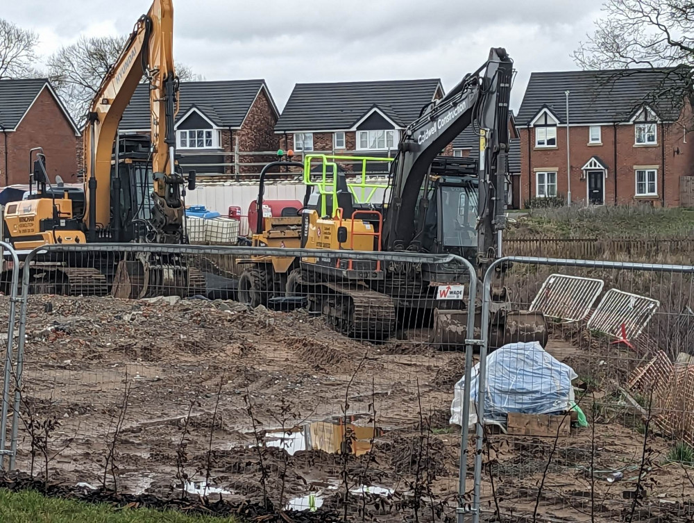 Plot 49 of Weston woods housing development, Crewe, has been demolished with no explanation (LDRS).