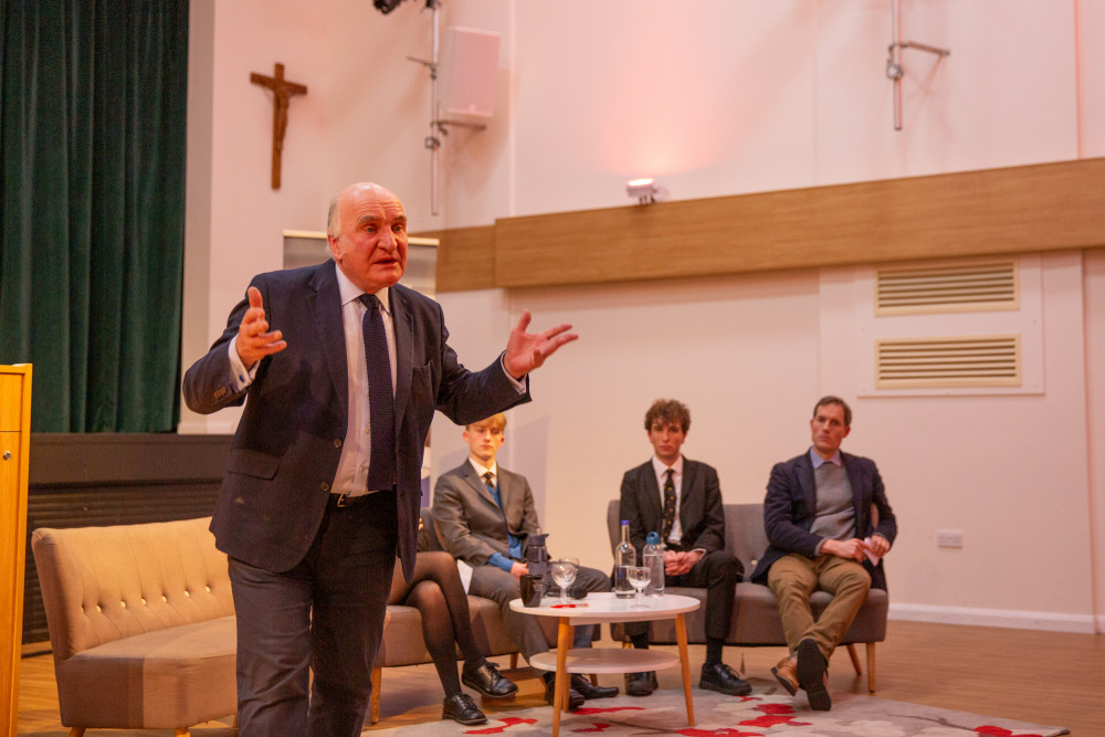 Stephen Pound delivered a talk at St Benedict's entitled "Political Reflections". Photo: St Benedict's School.