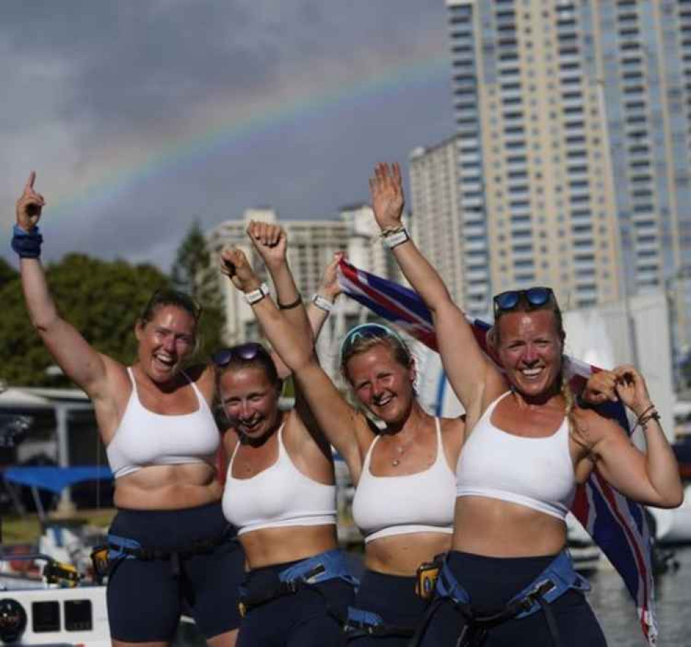 The Ocean Sheroes celebrate in Hawaii  Pic: Ocean Sheroes Facebook page