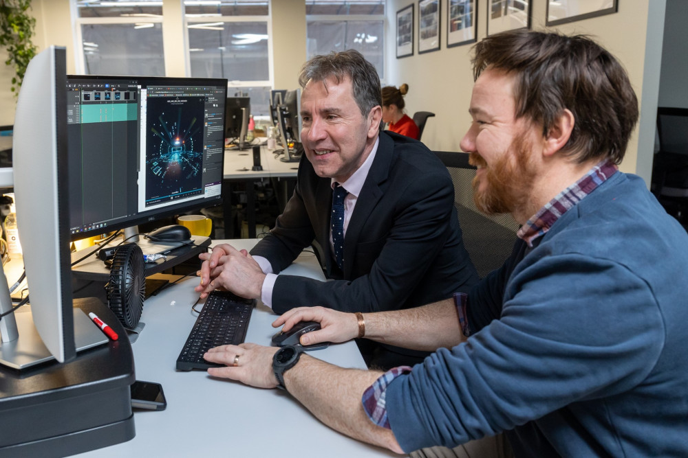 Metro Mayor Dan Norris and Mark Hartshorn (Head of Tech) 