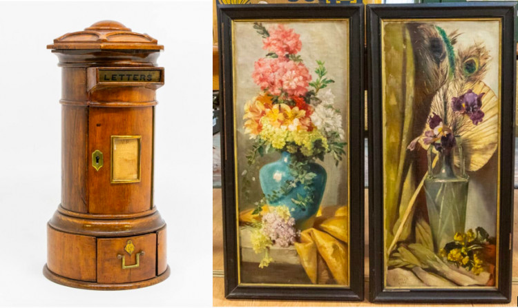 Two original paintings by Queen Victoria and a letter box once belonging to her Majesty were collectively sold for £34,000 at a Teddington auction over the weekend (Credit: Hansons Auctioneers). 