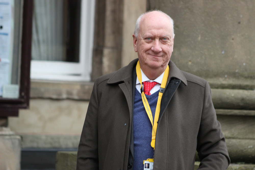 Cllr Andrew Gregory pictured outside Macclesfield Town Hall, a Cheshire East Council-owned building. (Image - Alexander Greensmith / Macclesfield Nub News)