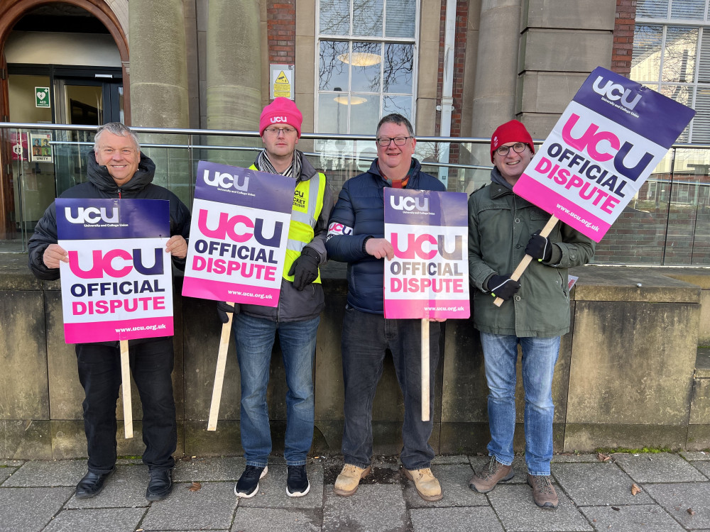 UCU strike at Staffordshire University, College Road, Stoke-on-Trent (Richard Price).