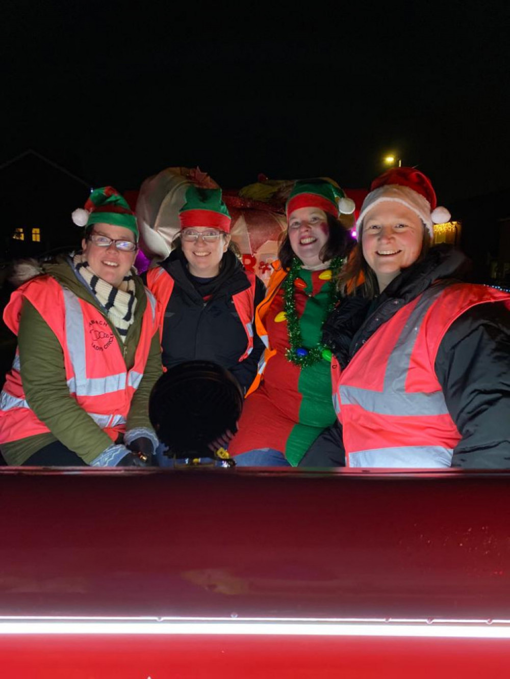 Sandbach Ladies Circle during the annual Santa sleigh ride 