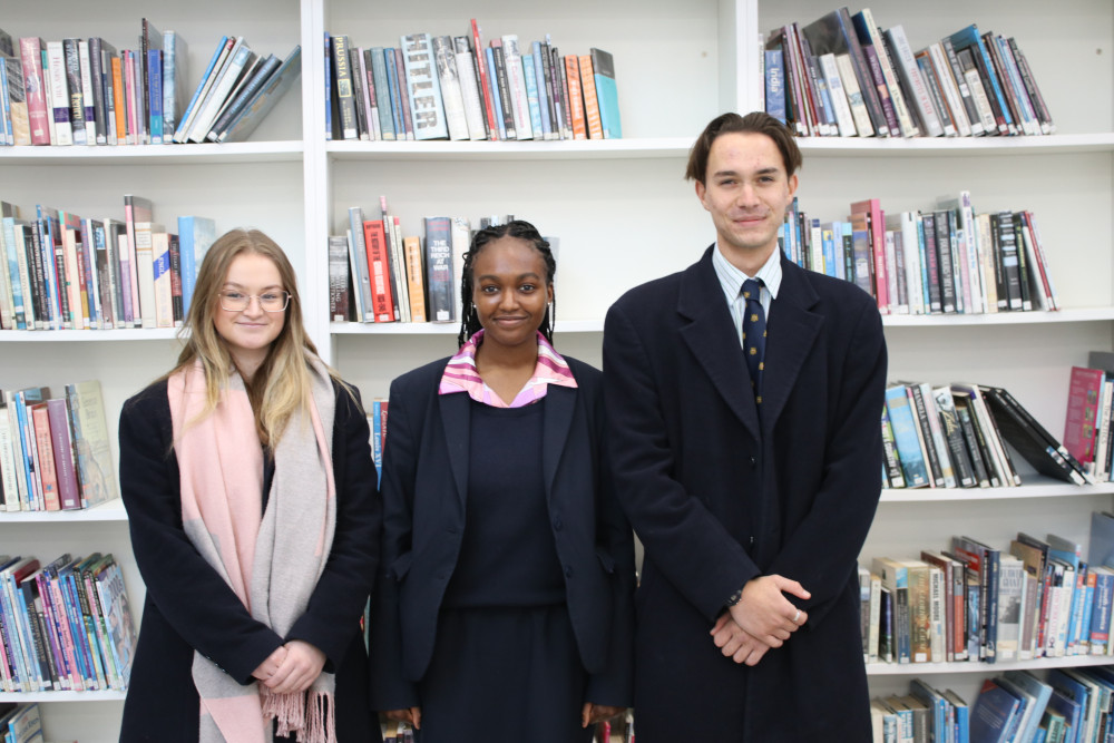 Successful debating team Eve Hughes, Ayoola Oshiyemi and Toby Chavasse (Picture: RHS)