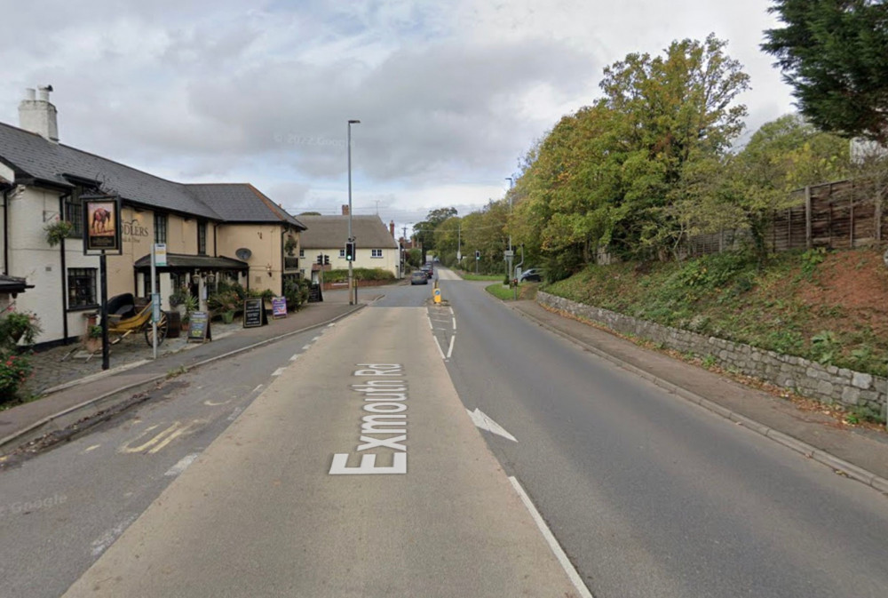 A376 Exmouth Road near Lympstone (Google Maps)