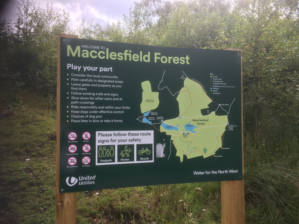 A Macclesfield Forest sign. (Image - Alexander Greensmith / Macclesfield Nub News)