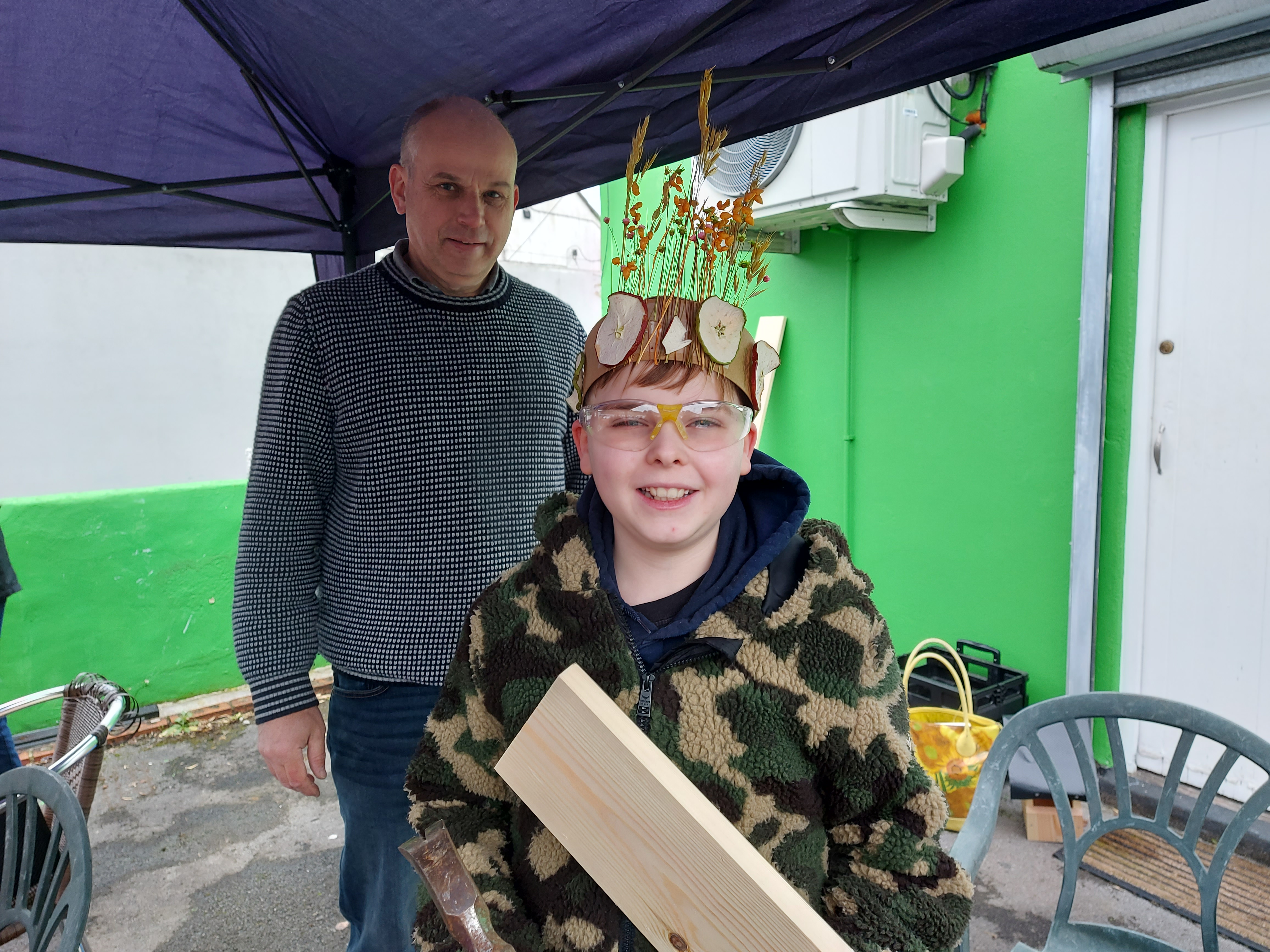 Getting ready to build a bird box one plucky Midsomer Norton youngster