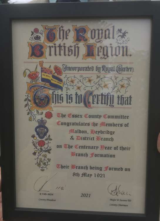 The centenary certificate