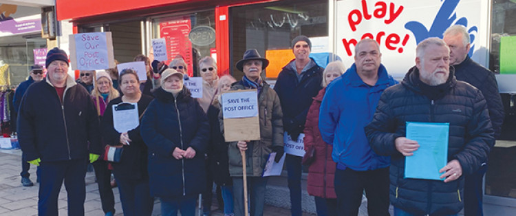 Residents at yesterday's gathering. 