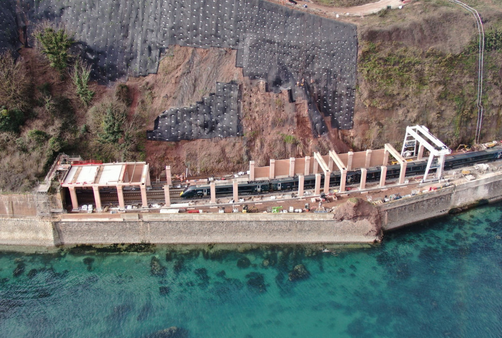 Rockfall shelter extension progress (Network Rail)