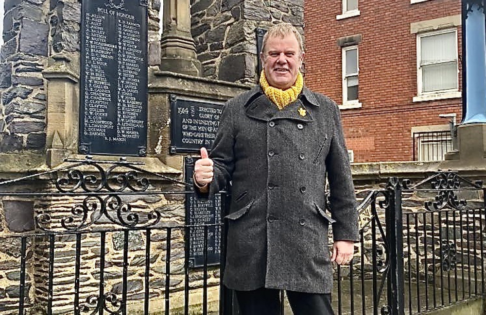 Liberal Democrat candidate Martin Cooper pictured in Ashby's Market Street