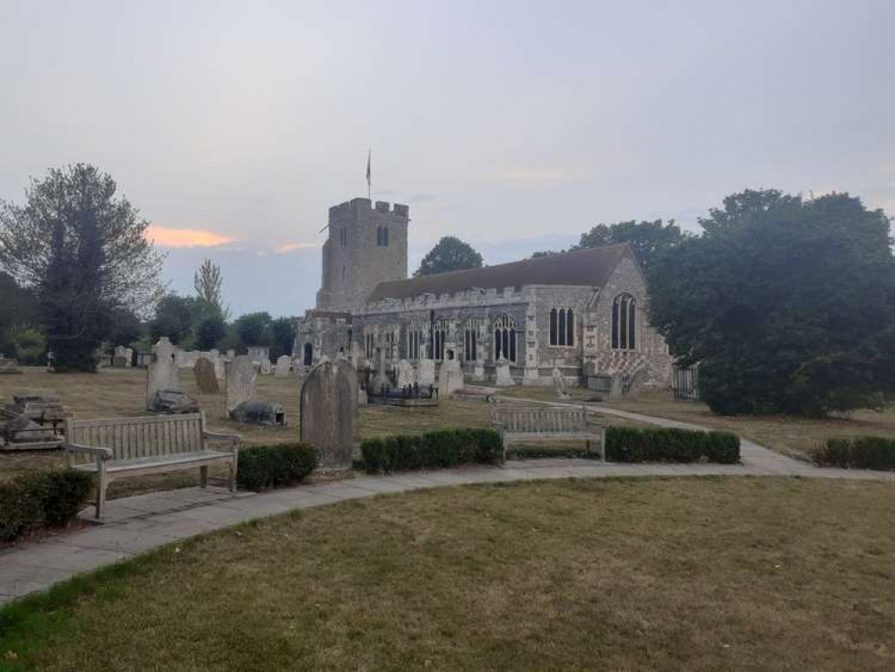 St Mary's Church, Burnham-on-Crouch, situated on Church Road to the west of the development site