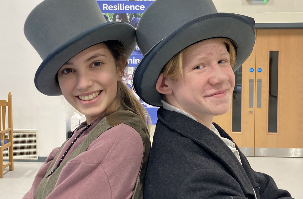 Macclesfield: Phoebe Harrison (left), as Harry Biscuit and Will Gandy (right) as Pip Bin will take to the stage for four nights next week. 