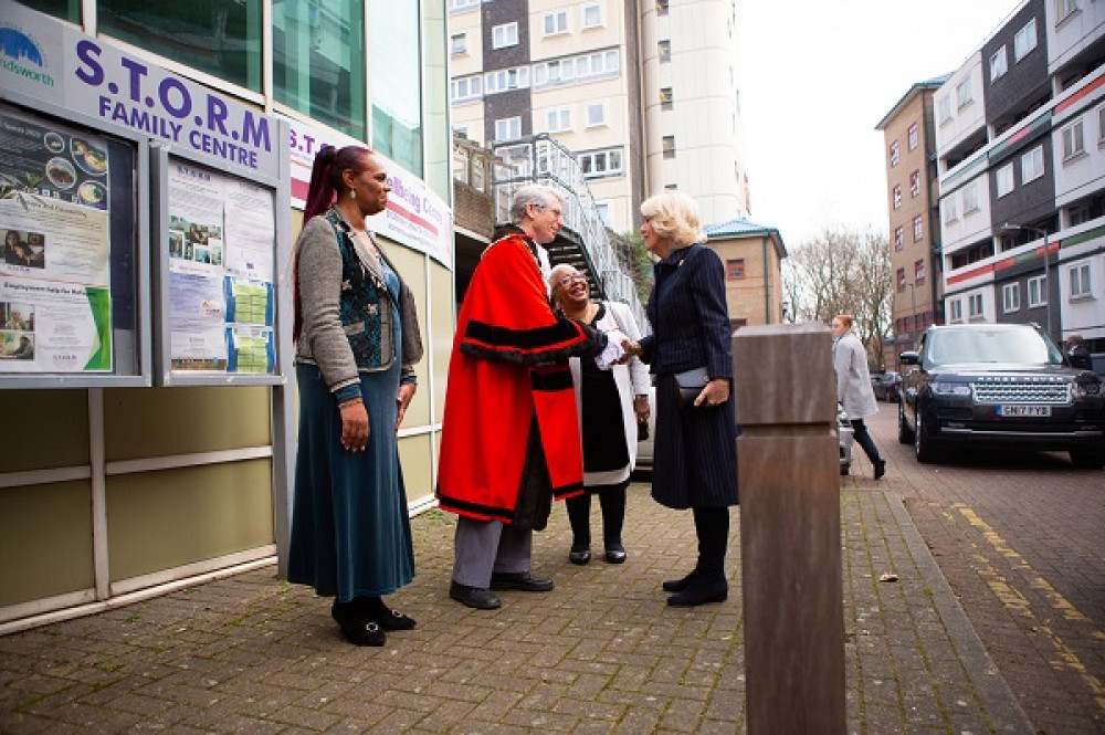 The Queen Consort with the Mayor of Wandsworth