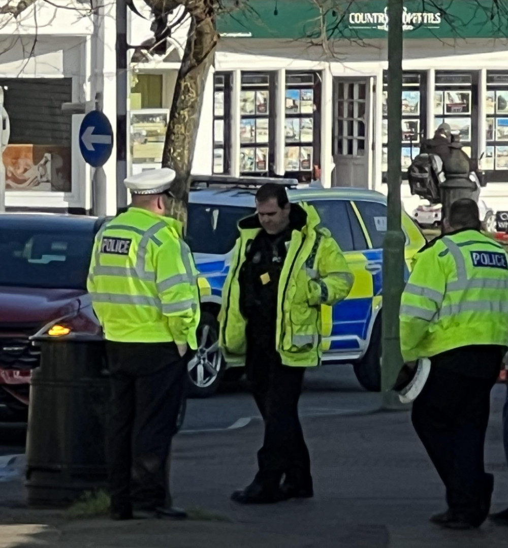 Police at the scene of the serious RTA in Letchworth today, Monday, February 13. CREDIT: Letchworth Nub News